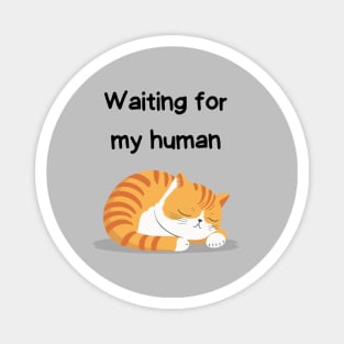 Sleeping Affirmation Cat Waiting for my human | Cat Lover Gift | Law of Attraction | Positive Affirmation | Self Love Magnet